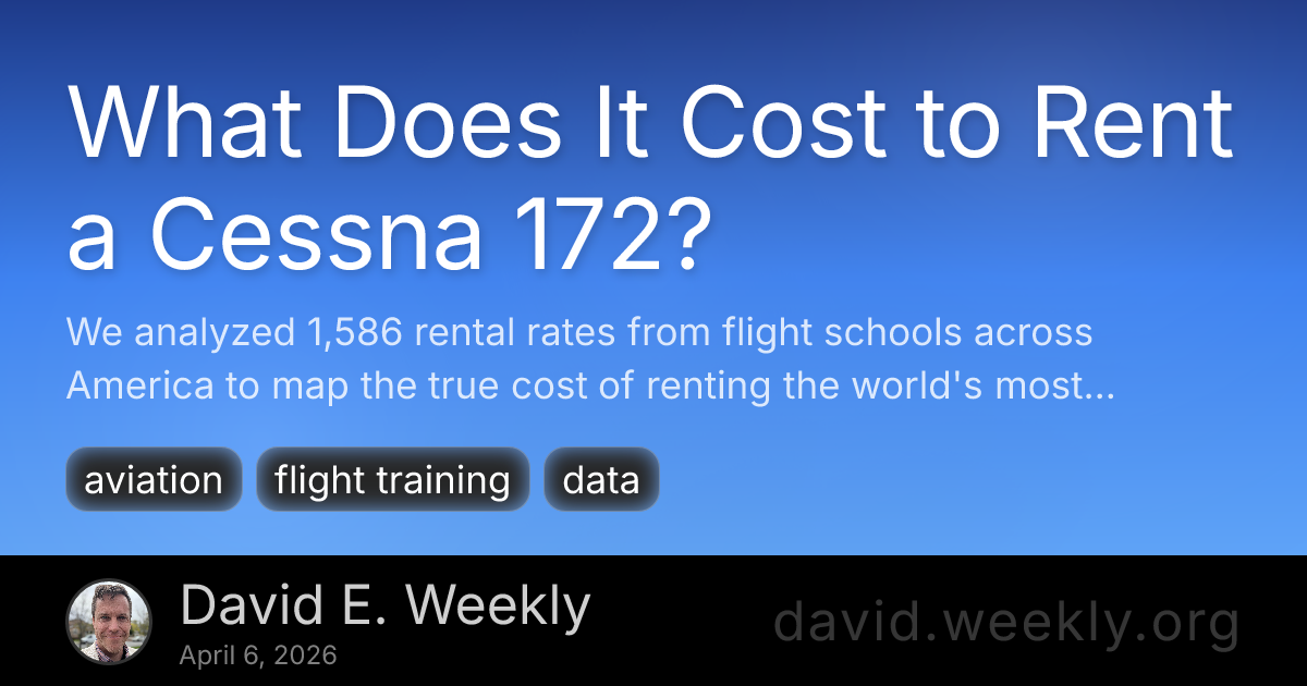 What Does It Cost to Rent a Cessna 172? - David E. Weekly